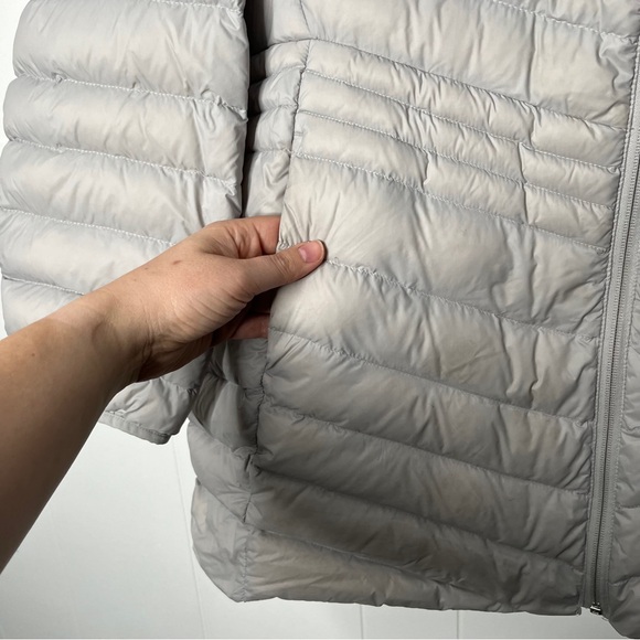 Lands' End Light Gray Puffer Jacket with Hood Women's 2X 20W-22W - Picture 9 of 10